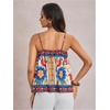 image:imageRoseSeek Womens Floral Tropical Boho Tank Tops Spaghetti Strap Summer Tops Beach Vacation Outfits CamisoleBlue Multicolor