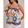 image:imageRoseSeek Womens Floral Tropical Boho Tank Tops Spaghetti Strap Summer Tops Beach Vacation Outfits CamisoleBlue Multicolor