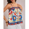 image:imageRoseSeek Womens Floral Tropical Boho Tank Tops Spaghetti Strap Summer Tops Beach Vacation Outfits CamisoleBlue Multicolor