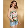 image:imageRoseSeek Womens Floral Tropical Boho Tank Tops Spaghetti Strap Summer Tops Beach Vacation Outfits CamisoleLight Green