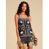 image:imageRoseSeek Womens Floral Tropical Boho Tank Tops Spaghetti Strap Summer Tops Beach Vacation Outfits CamisoleMulticolor Black