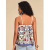 image:imageRoseSeek Womens Floral Tropical Boho Tank Tops Spaghetti Strap Summer Tops Beach Vacation Outfits CamisoleMulticolor Blue
