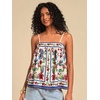 image:imageRoseSeek Womens Floral Tropical Boho Tank Tops Spaghetti Strap Summer Tops Beach Vacation Outfits CamisoleMulticolor Blue