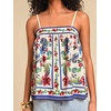 image:imageRoseSeek Womens Floral Tropical Boho Tank Tops Spaghetti Strap Summer Tops Beach Vacation Outfits CamisoleMulticolor Blue
