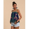 image:imageRoseSeek Womens Floral Tropical Boho Tank Tops Spaghetti Strap Summer Tops Beach Vacation Outfits CamisoleMulticolor Green