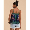 image:imageRoseSeek Womens Floral Tropical Boho Tank Tops Spaghetti Strap Summer Tops Beach Vacation Outfits CamisoleMulticolor Green