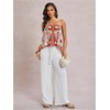image:imageRoseSeek Womens Floral Tropical Boho Tank Tops Spaghetti Strap Summer Tops Beach Vacation Outfits CamisoleRed Multicolor