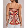image:imageRoseSeek Womens Floral Tropical Boho Tank Tops Spaghetti Strap Summer Tops Beach Vacation Outfits CamisoleRed Multicolor