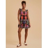 image:imageRoseSeek Womens Floral Tropical Graphic Short Dress Boho Ruffle Hem Sleeveless Vacation Tank DressBlack and Red
