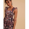 image:imageRoseSeek Womens Floral Tropical Graphic Short Dress Boho Ruffle Hem Sleeveless Vacation Tank DressCoffee