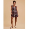image:imageRoseSeek Womens Floral Tropical Graphic Short Dress Boho Ruffle Hem Sleeveless Vacation Tank DressCoffee