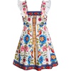 image:imageRoseSeek Womens Floral Tropical Graphic Short Dress Boho Ruffle Hem Sleeveless Vacation Tank DressFloral Beige