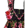 image:imageRoseSeek Womens Floral Tropical Graphic Short Dress Boho Ruffle Hem Sleeveless Vacation Tank DressFloral Black