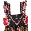 image:imageRoseSeek Womens Floral Tropical Graphic Short Dress Boho Ruffle Hem Sleeveless Vacation Tank DressFloral Black