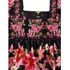 image:imageRoseSeek Womens Floral Tropical Graphic Short Dress Boho Ruffle Hem Sleeveless Vacation Tank DressFloral Black