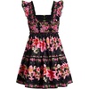 image:imageRoseSeek Womens Floral Tropical Graphic Short Dress Boho Ruffle Hem Sleeveless Vacation Tank DressFloral Black