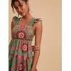 image:imageRoseSeek Womens Floral Tropical Graphic Short Dress Boho Ruffle Hem Sleeveless Vacation Tank DressGreen