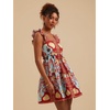 image:imageRoseSeek Womens Floral Tropical Graphic Short Dress Boho Ruffle Hem Sleeveless Vacation Tank DressMix Red
