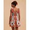 image:imageRoseSeek Womens Floral Tropical Graphic Short Dress Boho Ruffle Hem Sleeveless Vacation Tank DressMix Red