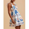 image:imageRoseSeek Womens Floral Tropical Graphic Short Dress Boho Ruffle Hem Sleeveless Vacation Tank DressMulticolor
