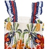image:imageRoseSeek Womens Floral Tropical Graphic Short Dress Boho Ruffle Hem Sleeveless Vacation Tank DressMulticolor Beige