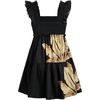 image:imageRoseSeek Womens Floral Tropical Graphic Short Dress Boho Ruffle Hem Sleeveless Vacation Tank DressMulticolor Black