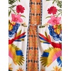image:imageRoseSeek Womens Floral Tropical Graphic Short Dress Boho Ruffle Hem Sleeveless Vacation Tank DressMulticolor Blue