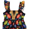image:imageRoseSeek Womens Floral Tropical Graphic Short Dress Boho Ruffle Hem Sleeveless Vacation Tank DressMulticolor Floral Black