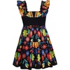 image:imageRoseSeek Womens Floral Tropical Graphic Short Dress Boho Ruffle Hem Sleeveless Vacation Tank DressMulticolor Floral Black