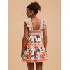 image:imageRoseSeek Womens Floral Tropical Graphic Short Dress Boho Ruffle Hem Sleeveless Vacation Tank DressMulticolor Orange
