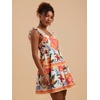 image:imageRoseSeek Womens Floral Tropical Graphic Short Dress Boho Ruffle Hem Sleeveless Vacation Tank DressMulticolor Orange