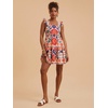 image:imageRoseSeek Womens Floral Tropical Graphic Short Dress Boho Ruffle Hem Sleeveless Vacation Tank DressMulticolor Red