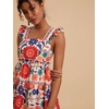 image:imageRoseSeek Womens Floral Tropical Graphic Short Dress Boho Ruffle Hem Sleeveless Vacation Tank DressMulticolor Red