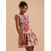 image:imageRoseSeek Womens Floral Tropical Graphic Short Dress Boho Ruffle Hem Sleeveless Vacation Tank DressMulticolor Red