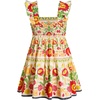 image:imageRoseSeek Womens Floral Tropical Graphic Short Dress Boho Ruffle Hem Sleeveless Vacation Tank DressMulticolor Yellow