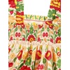 image:imageRoseSeek Womens Floral Tropical Graphic Short Dress Boho Ruffle Hem Sleeveless Vacation Tank DressMulticolor Yellow