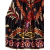 image:imageRoseSeek Womens Floral Tropical Graphic Short Dress Boho Ruffle Hem Sleeveless Vacation Tank DressOrange Black