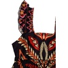image:imageRoseSeek Womens Floral Tropical Graphic Short Dress Boho Ruffle Hem Sleeveless Vacation Tank DressOrange Black