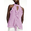image:imageRoseSeek Womens Flowy Going Out Halter Tops Ruffle Mesh Tops Cut Out Sleeveless Tie Neck Tank Top Summer OutfitPurple