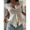 image:imageRoseSeek Womens Flowy Going Out Tank Top Sweetheart Neck Cap Sleeve Summer Ruffle Elegant Crop TopsApricot