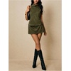 image:imageRoseSeek Womens Fold Over High Neck Tops Sleeveless Fitted Tank Tops Western OutfitGreen