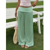 image:imageRoseSeek Womens Fold Over Low Rise Linen Pants Wide Leg Casual Lounge Pants Vacation TrousersGreen