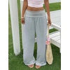 image:imageRoseSeek Womens Fold Over Low Rise Linen Pants Wide Leg Casual Lounge Pants Vacation TrousersGrey