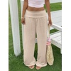 image:imageRoseSeek Womens Fold Over Low Rise Linen Pants Wide Leg Casual Lounge Pants Vacation TrousersLight Apricot