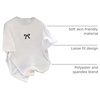 image:imageRoseSeek Womens Graphic Cherry Bow Tees Casual Letter Print Round Neck T Shirt Summer Short Sleeve Trendy TopsBow White