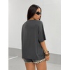 image:imageRoseSeek Womens Graphic Cherry Bow Tees Casual Letter Print Round Neck T Shirt Summer Short Sleeve Trendy TopsGrey Bow