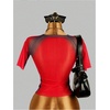 image:imageRoseSeek Womens Graphic Print Sheer Mesh Crop Tees Short Sleeve Crew Neck TShirts Going Out TopsDark Red