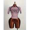 image:imageRoseSeek Womens Graphic Print Sheer Mesh Crop Tees Short Sleeve Crew Neck TShirts Going Out TopsPurple