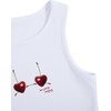 image:imageRoseSeek Womens Graphic Y2k Going Out Tank Tops Sleeveless Martini Casual Slim Fit Summer Crop TopCherry White
