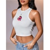 image:imageRoseSeek Womens Graphic Y2k Going Out Tank Tops Sleeveless Martini Casual Slim Fit Summer Crop TopDeep White
